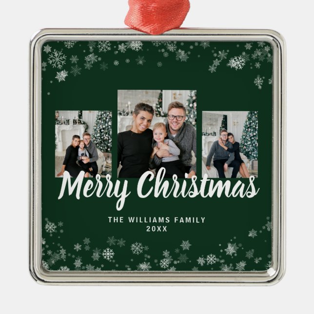 Snowflake Green Ornaments (Front)