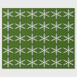 Snowflake Green Wrapping Paper