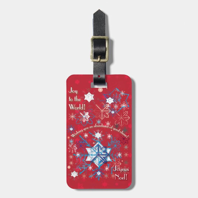 Snowflake Greetings I Luggage Tag (Front Vertical)
