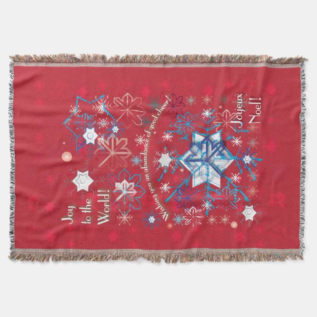 Snowflake Greetings I Throw Blanket (Front)