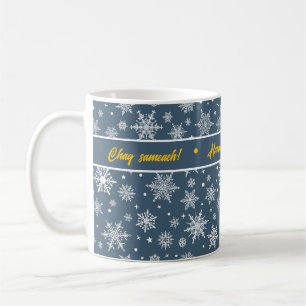 Snowflake Hannukah Blue & Gold Mug
