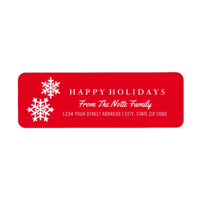 Snowflake "Happy Holidays" Labels  | CHRISTMAS (Front)