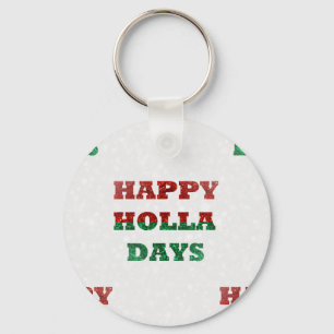 snowflake happy holla days keychain