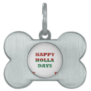 snowflake happy holla days pet name tag