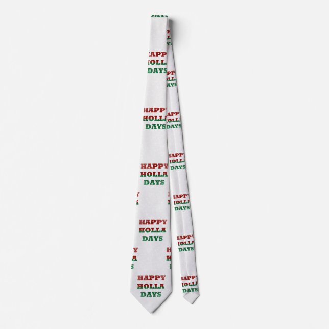 snowflake happy holla days tie (Front)