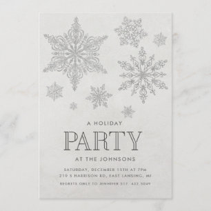 Snowflake Hiver Fête Invitation