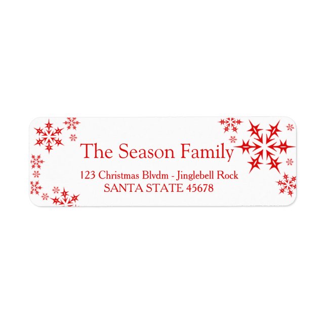 Snowflake Holiday Address Label (Front)