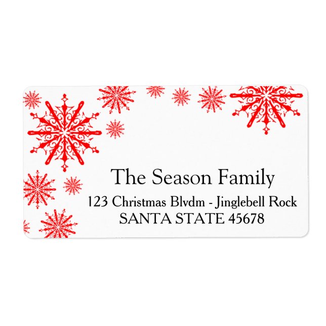 Snowflake Holiday Address Label (Front)
