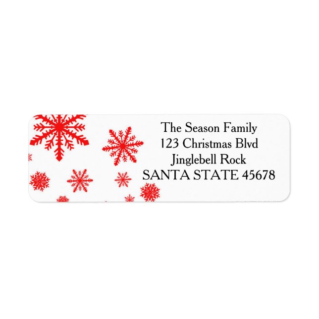snowflake Holiday Address Label (Front)