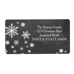 snowflake Holiday Address Label