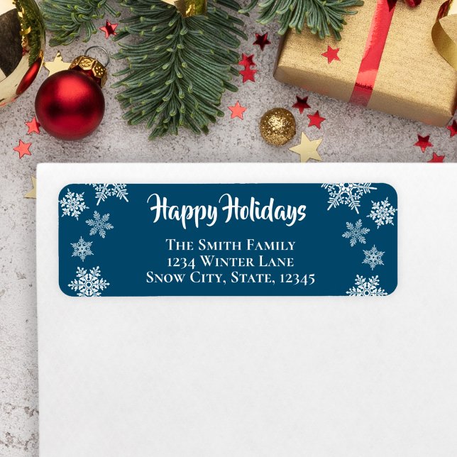Snowflake Holiday Adresse de retour (Snowflake Address Label for Holiday Cards)
