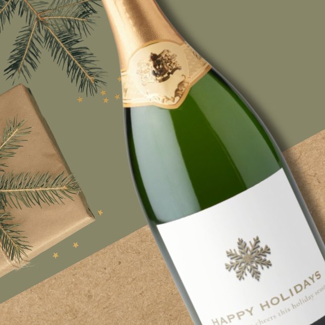 Snowflake Holiday Champagne Label (Creator Uploaded)