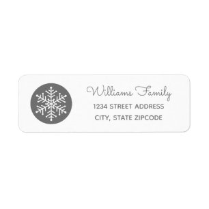 Snowflake Holiday Christmas Return Address Label