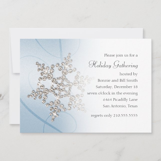 Snowflake Holiday Party Invitation (Front)