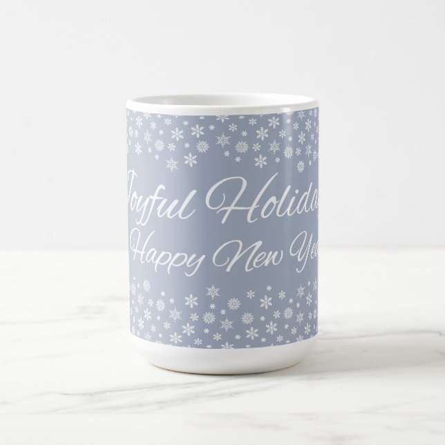 Snowflake Holidays mug - choose style, colour (Center)
