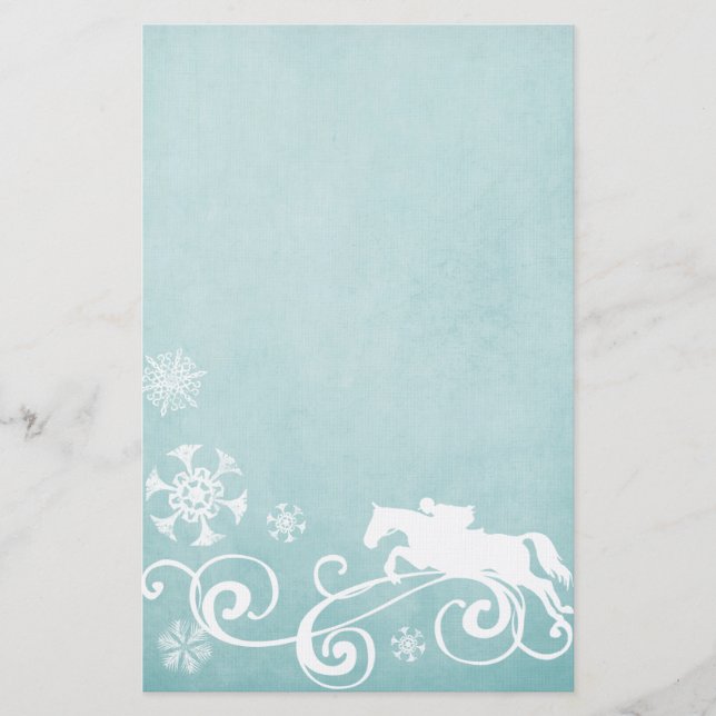 Snowflake Horse Holiday Christmas Stationery (Front)
