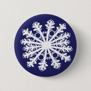 Snowflake I 2 Inch Round Button