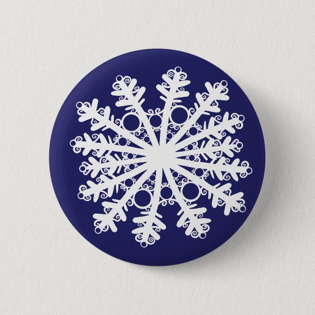 Snowflake I 2 Inch Round Button (Front)