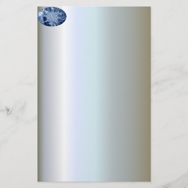 Snowflake Ice Crystal Stationery (Front)
