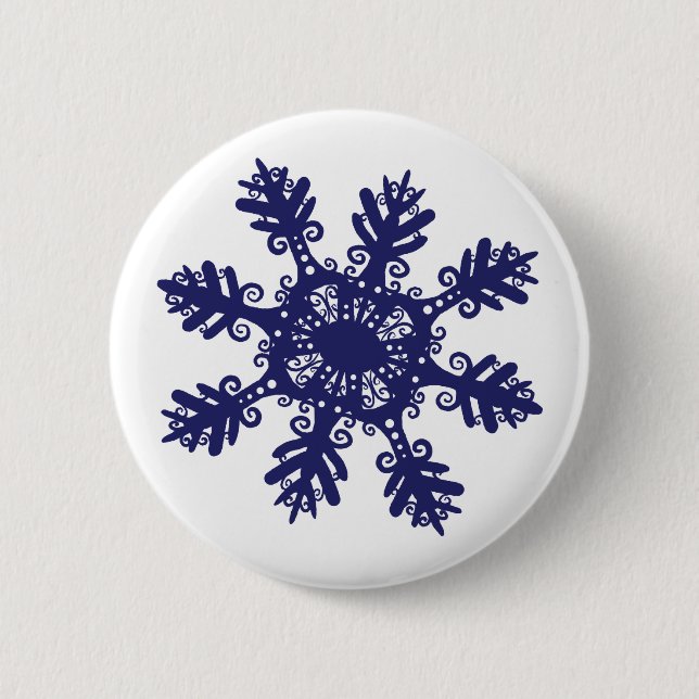 Snowflake II 2 Inch Round Button (Front)