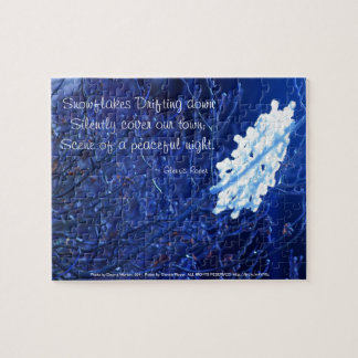 snowflake in blue 7 haiku jigsaw puzzle