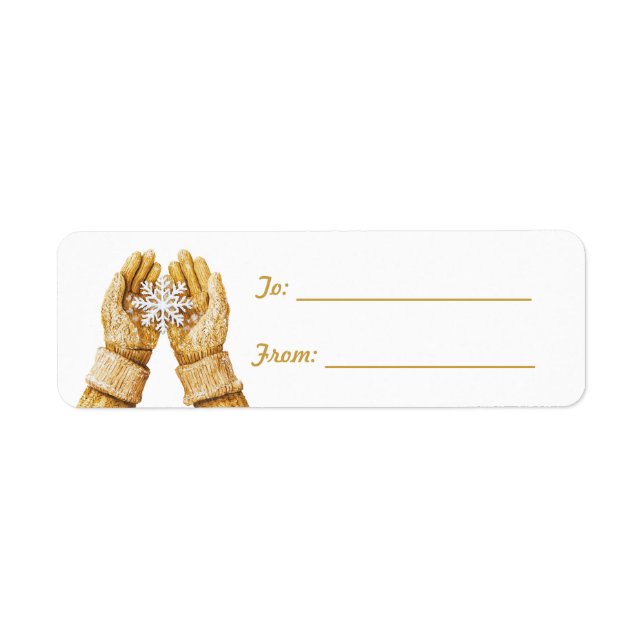 Snowflake in Honey Gold Gloves Christmas  (Front)