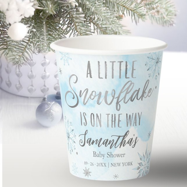 snowflake is on the way Baby Shower Paper Cups (Creator Uploaded)