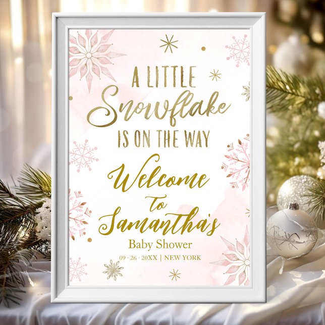 snowflake is on the way Baby Shower Welcome Sign (Creator Uploaded)