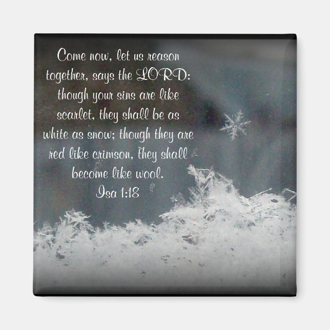 Snowflake ~ Isa 1:18 Magnet (Front)