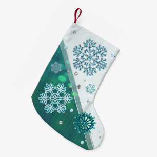 Snowflake Jewelled 3D Small Christmas Stocking