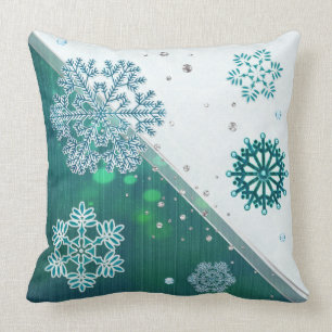 Snowflake Jewelled 3D Throw Pillow