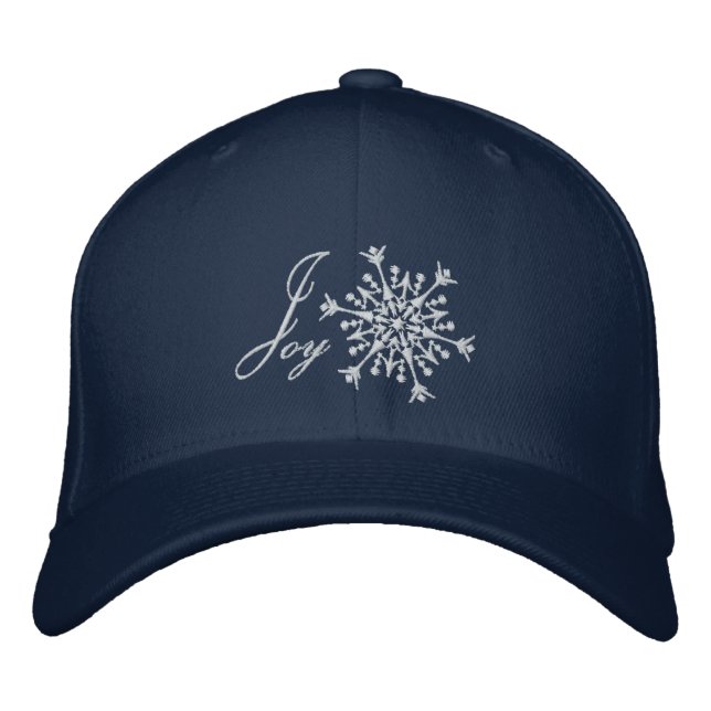 Snowflake Joy Embroidered Hat (Front)