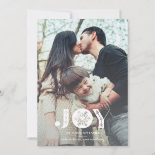 Snowflake Joy Full Bleed Christmas Photo Holiday Card