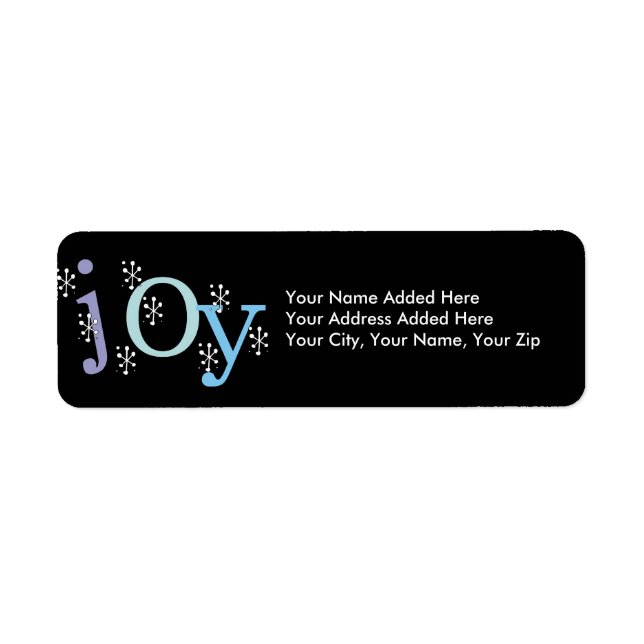 Snowflake Joy Holiday Return Address Labels (Front)