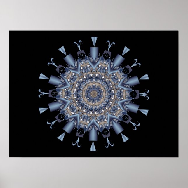 Snowflake Kaleidoscope Poster (Front)