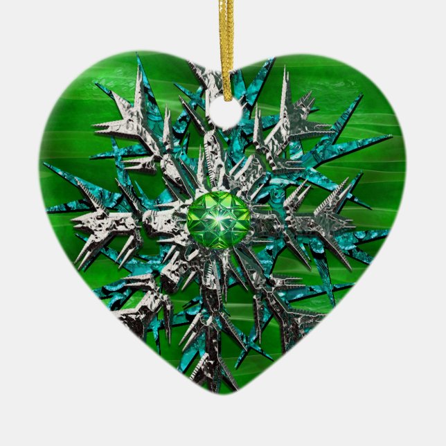 Snowflake Keller Ceramic Ornament (Front)