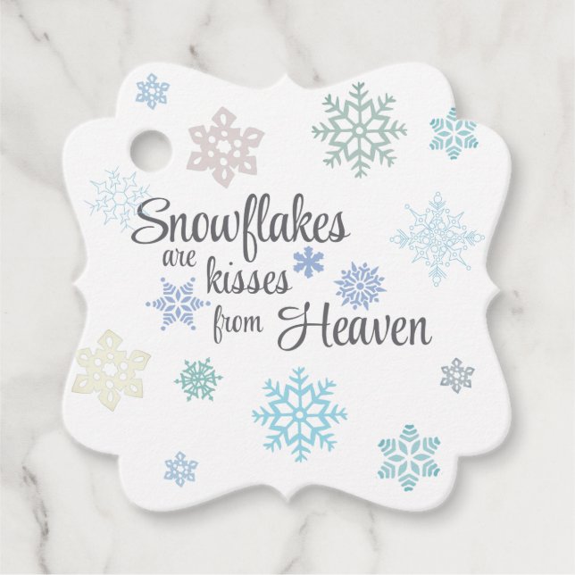 Snowflake Kisses from Heaven Gift Tags (Front)
