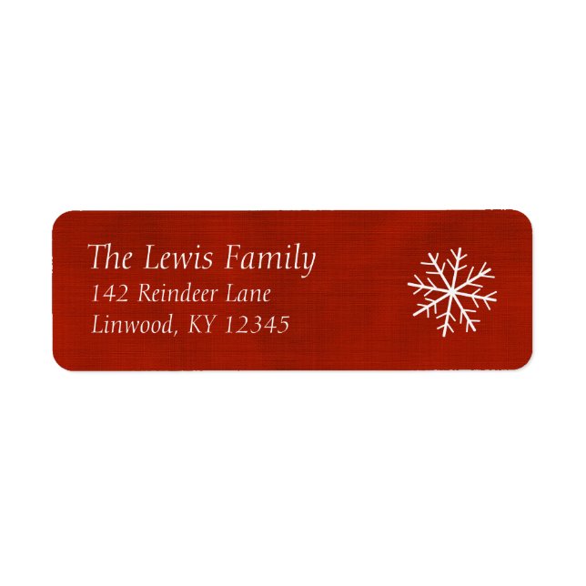 Snowflake Kisses Holiday Return Address Labels (Front)