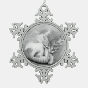Snowflake Kitty Christmas Ornament