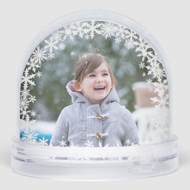 Snowflake Lace Photo Holiday Snowglobe (Back)