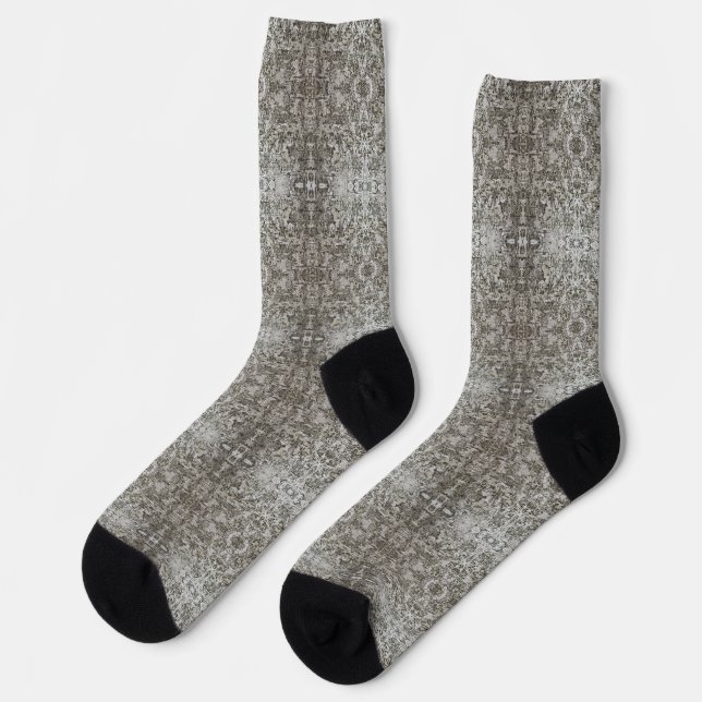 Snowflake Lace Tree Bark Patterned Socks (Left)