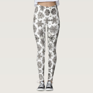 SNOWFLAKE LEGGINGS FOR WINTER AND CHRISTMAS