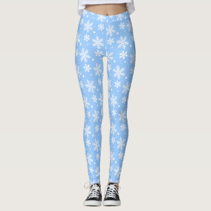 Snowflake Leggings Holiday Blue Snowflake Leggings