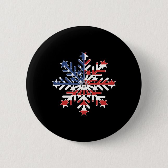 Snowflake - Liberal Democratic For July 4  2 Inch Round Button (Front)