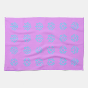  Snowflake Light Blue Winter Festive Pattern Lilac Kitchen Towel