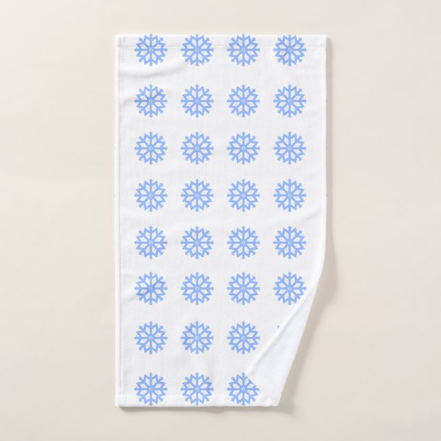  Snowflake Light Blue Winter Pattern  (Serviette à main)