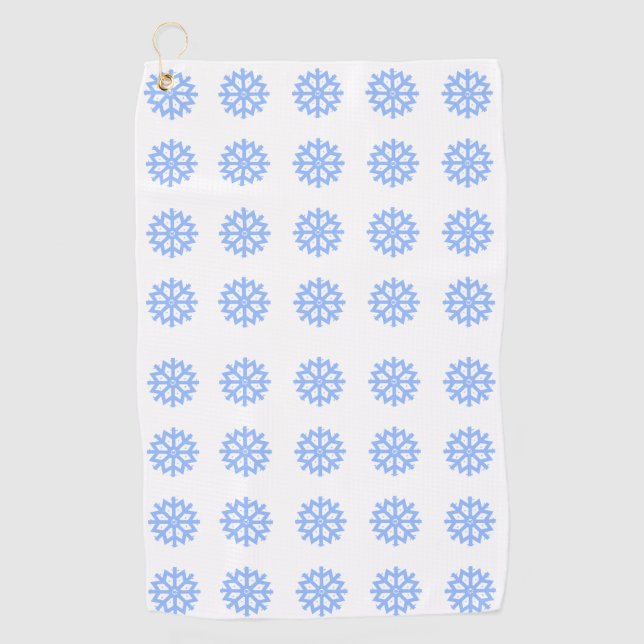  Snowflake Light Blue Winter Pattern  Golf Towel (Front)