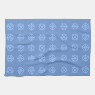 Snowflake Light Blue Winter Pattern Kitchen Towel