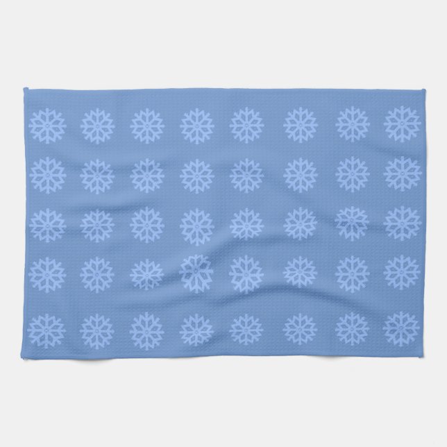  Snowflake Light Blue Winter Pattern   Kitchen Towel (Horizontal)