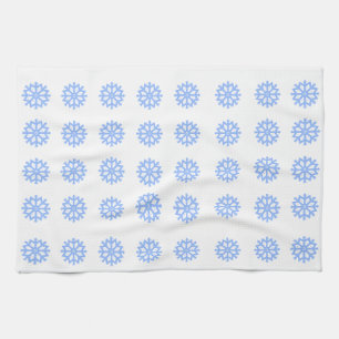 Snowflake Light Blue Winter Pattern Kitchen Towel